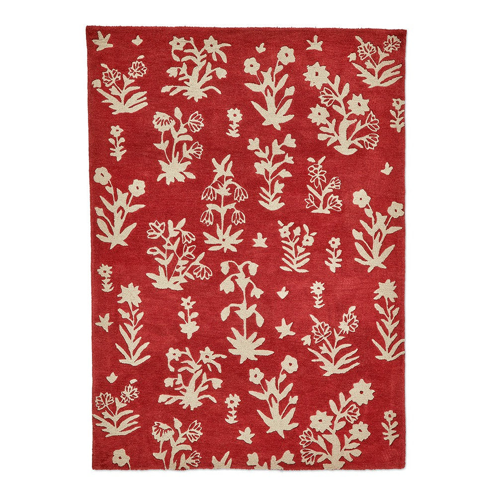 Sanderson Woodland Glade Damson Red Designer Rug