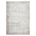 Bronte Nola Powder Rug featuring distressed abstract pattern in cream, dusty blue and taupe on ivory, hand-tufted wool