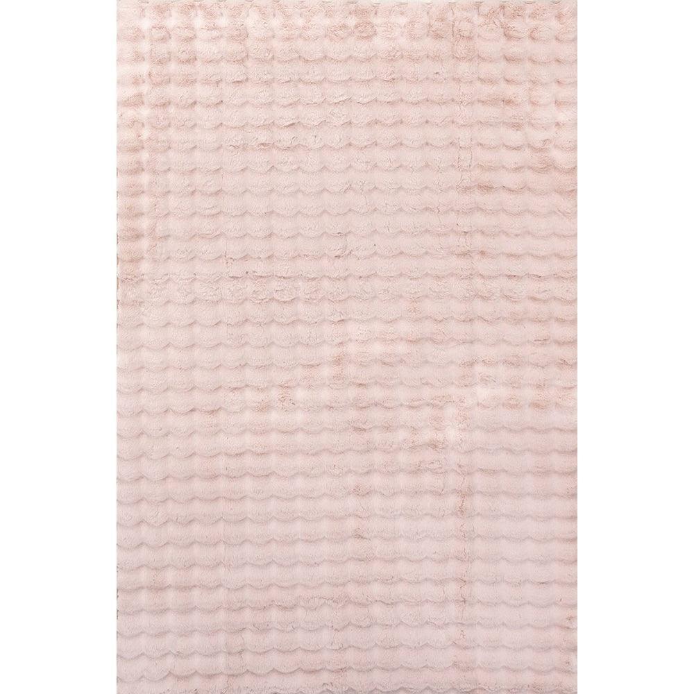Bubble Blush machine washable rug featuring soft pink bubble texture on light pink background, Rug Culture