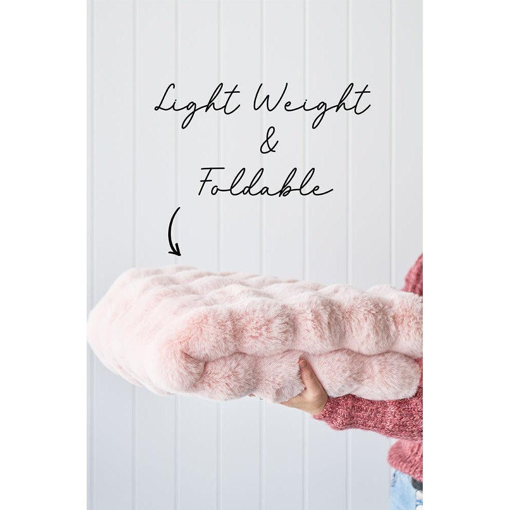 Bubble Blush rug featuring fluffy bubble texture in blush pink on a light grey background, machine-washable rug by Rug Culture