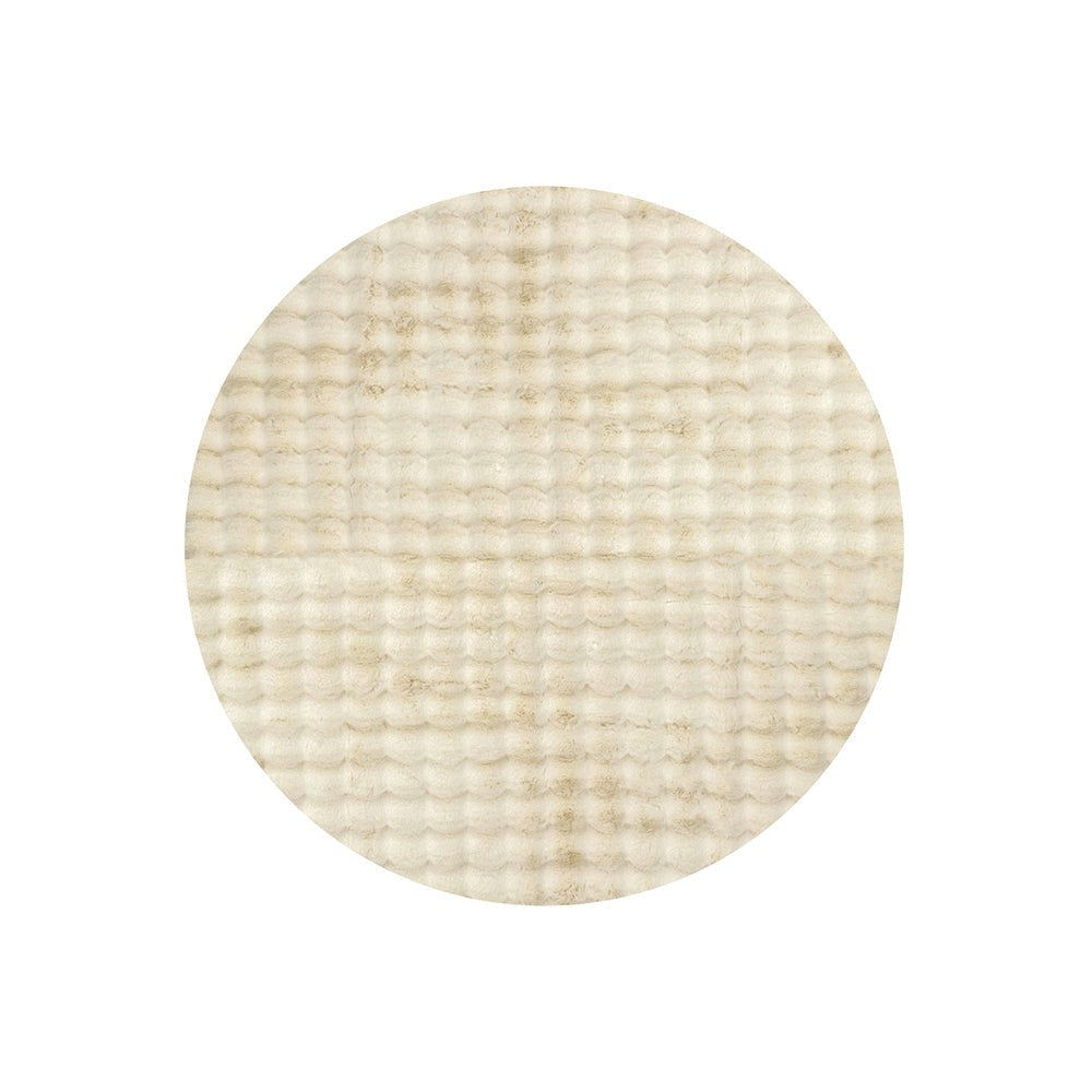 Bubble Natural Round - Machine Washable Rug