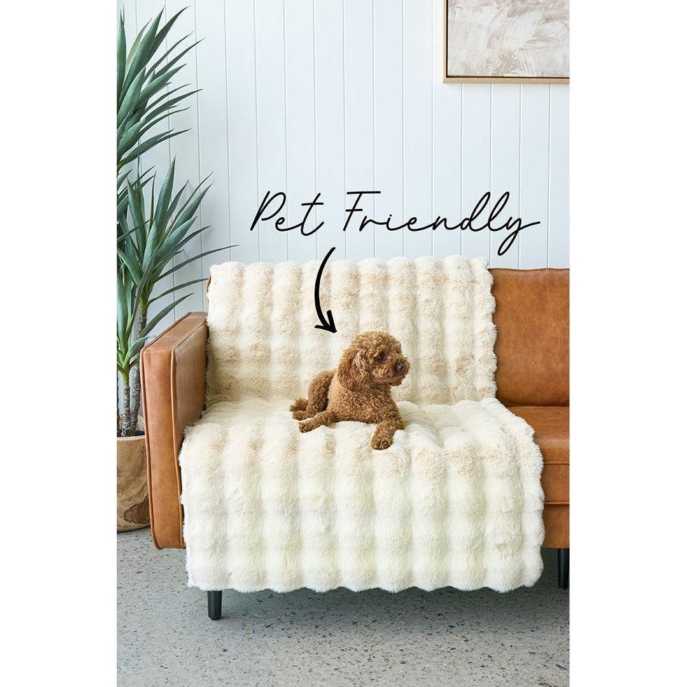 Bubble Natural - Machine Washable Rug featuring plush ivory texture on a pale cream background, by Rug Culture