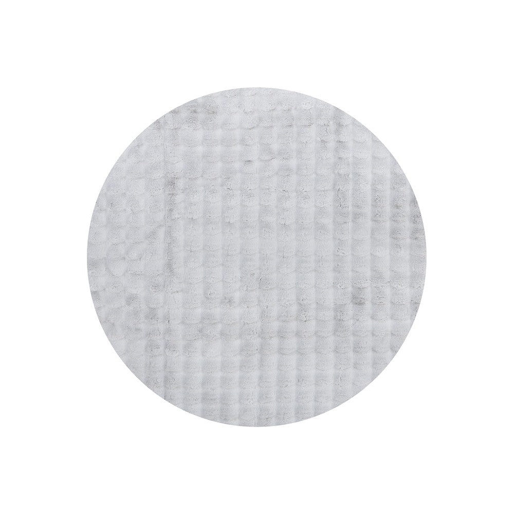 Bubble Silver Round - Machine Washable Rug