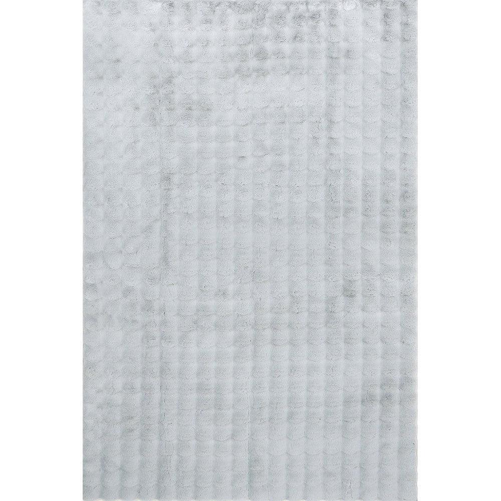 Bubble Silver rug by Rug Culture featuring bubble texture in silver-grey on light background, machine-washable rug