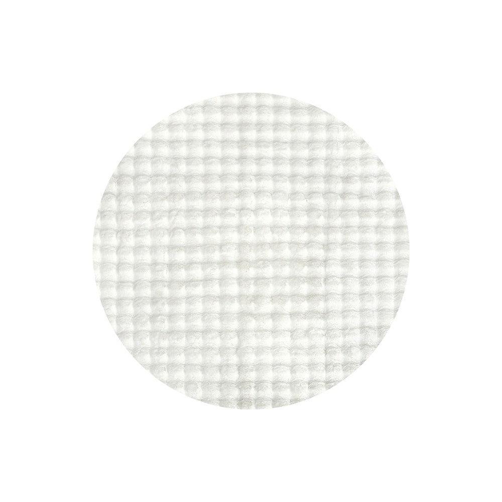 Bubble White Round rug featuring bubble-textured pattern in white on white, machine-washable by Rug Culture