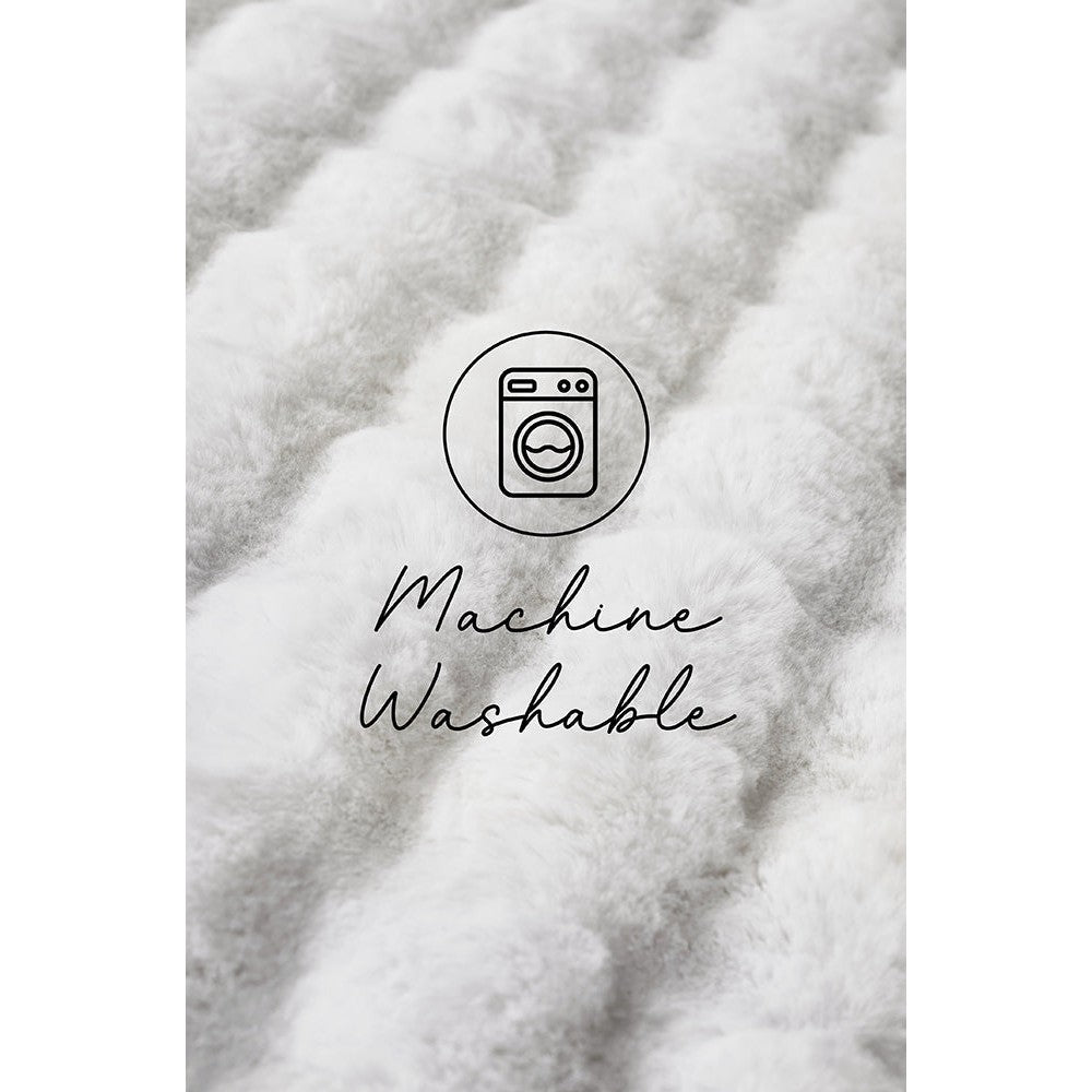 Bubble White Round - Machine Washable Rug