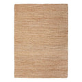 Hive Natural Rug featuring plain woven texture in natural beige and tan on white background, hand-woven jute