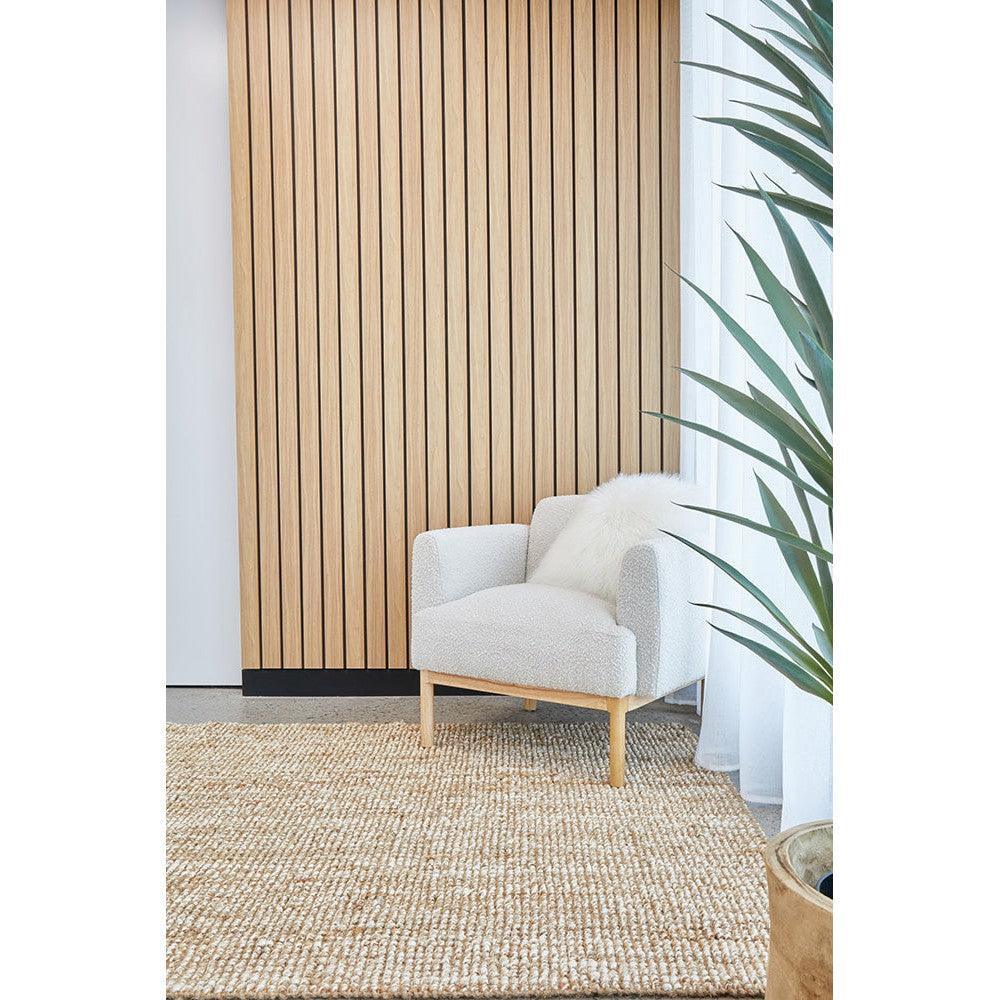 Harlow Hunter Natural Rug featuring textured weave in warm beige and cream on natural jute background, hand-woven rug