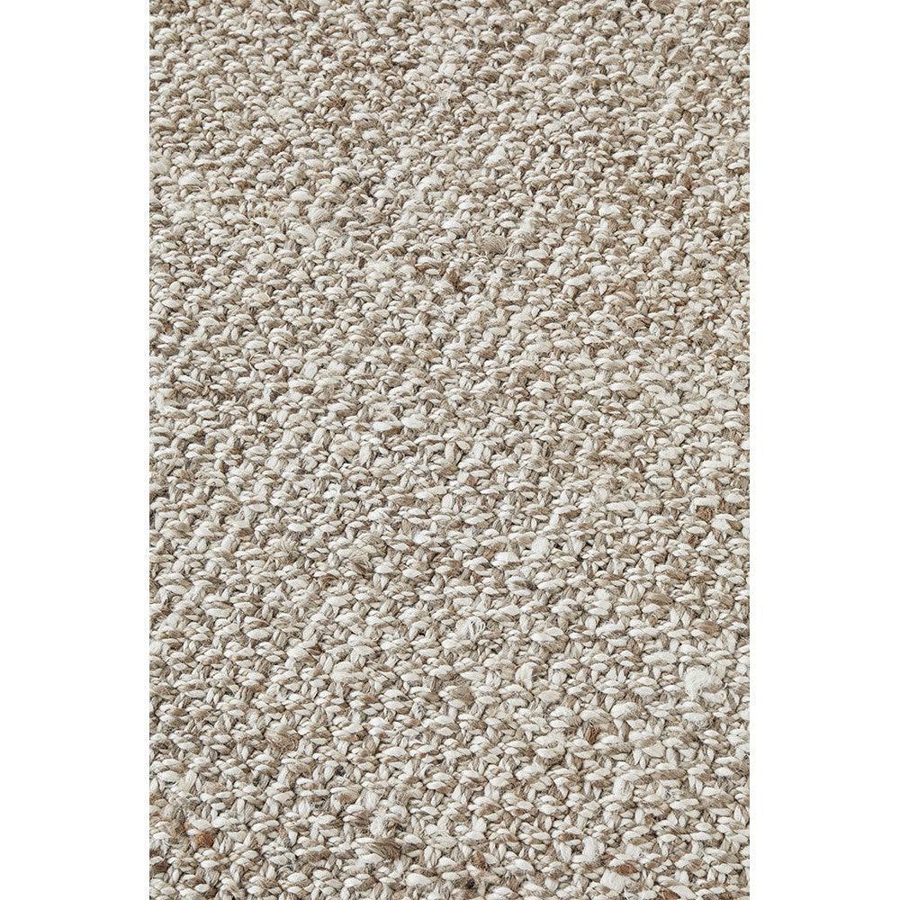 Harlow Parker Silver Rug featuring textured loop pattern in beige, taupe and cream on ivory background, hand-tufted wool