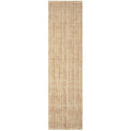 Madras Marlo Natural Runner Rug featuring textured organic weave in beige, cream and tan on white background, hand-woven wool