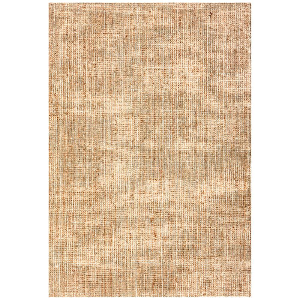 Madras Marlo Natural Jute Rug featuring textured linear weave in beige, tan and light brown on natural background, handwoven jute