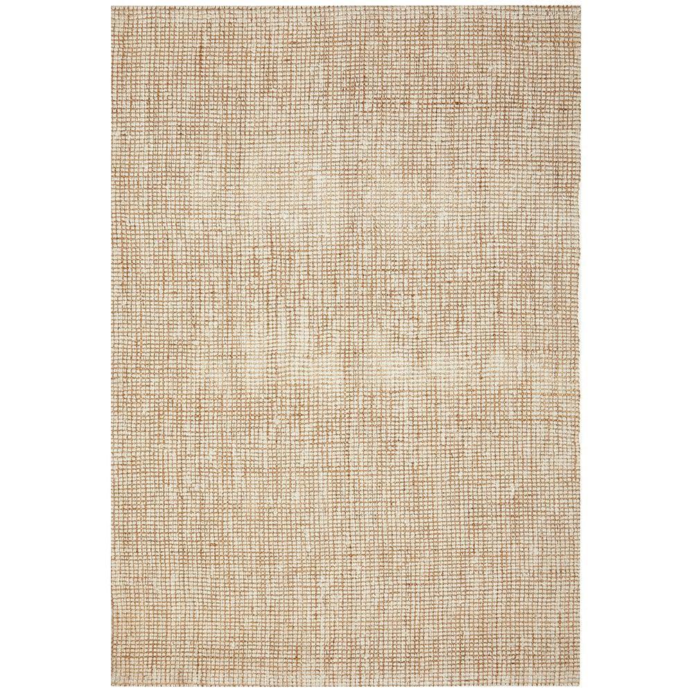 Madras Marlo White Rug featuring subtle grid pattern in cream, beige and tan on ivory background, machine-made wool