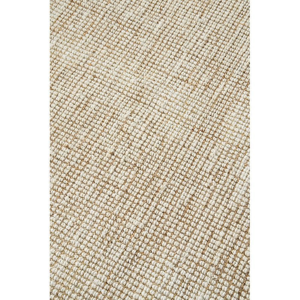 Madras Marlo White Rug featuring a textured woven pattern in beige, cream and ivory on white background, hand-woven cotton