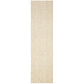 Madras Parker Cream Runner Rug featuring textured solid weave in cream, beige and light tan on cream background, hand-loomed wool & jute