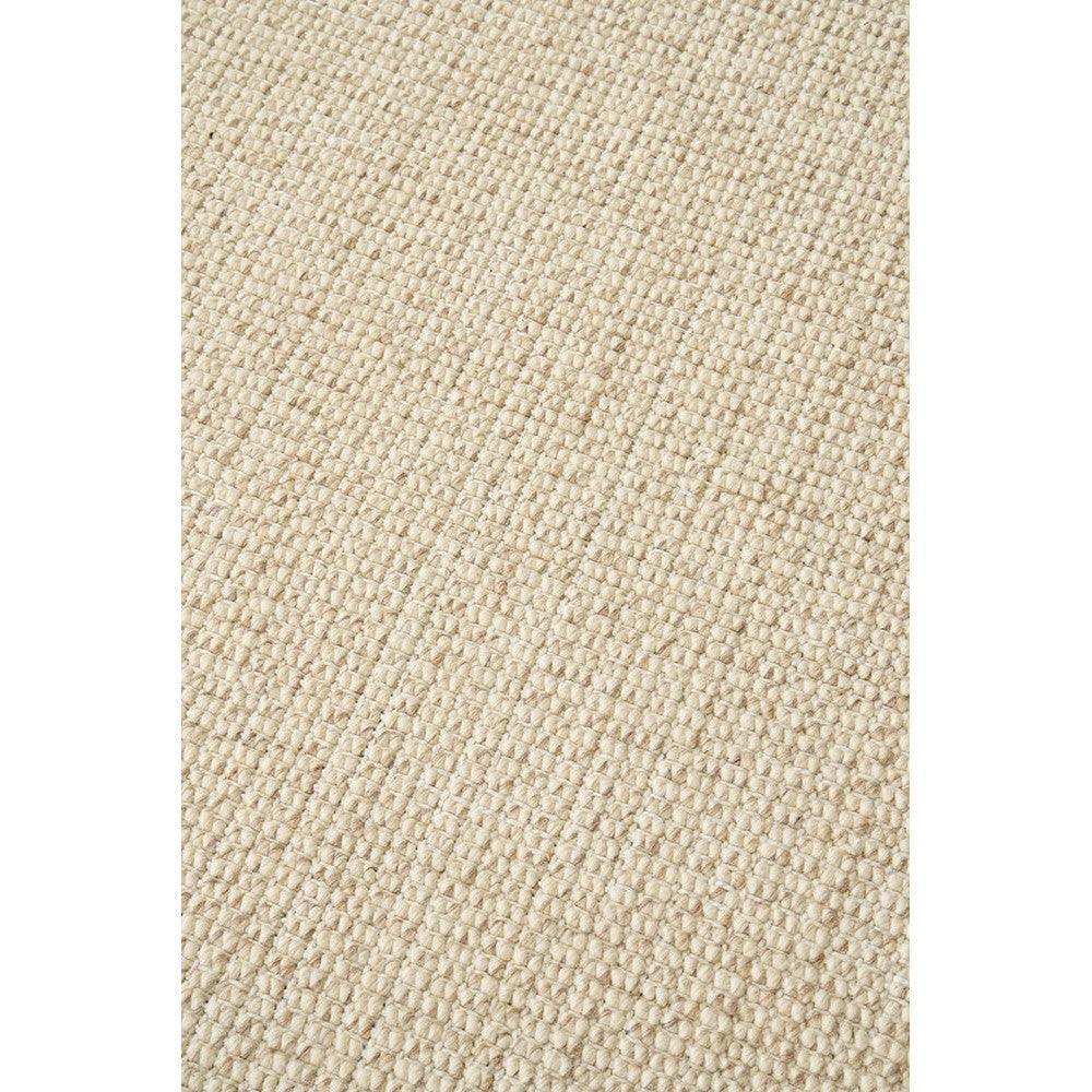 Madras Parker Cream Wool & Jute Rug featuring textured woven pattern in cream/ivory on light cream, handwoven wool & jute