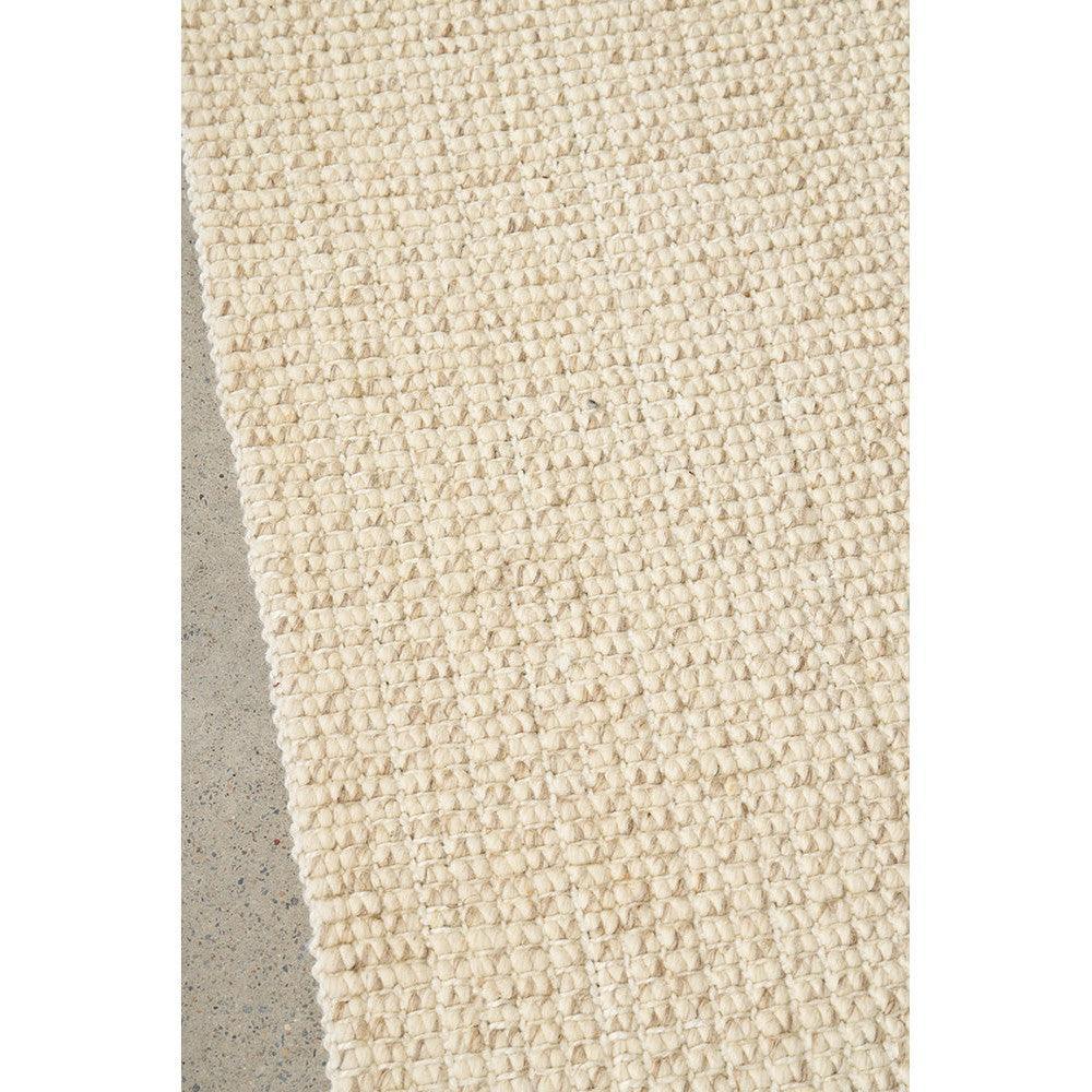 Madras Parker Cream Wool & Jute Rug featuring textured cream weave in ivory and beige on light grey background, hand-tufted wool & jute