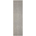 Madras Parker Dove Runner Rug featuring subtle linear texture in dove grey, taupe and beige on grey background, woven wool and jute