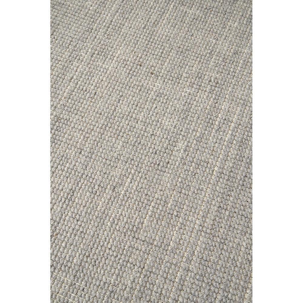 Madras Parker Dove Wool & Jute Rug featuring textured weave in dove grey and taupe on warm beige background, woven wool and jute