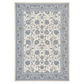 Melody Nain Cream Wool Rug featuring Persian floral pattern in navy, sky blue and beige on cream, hand-tufted wool