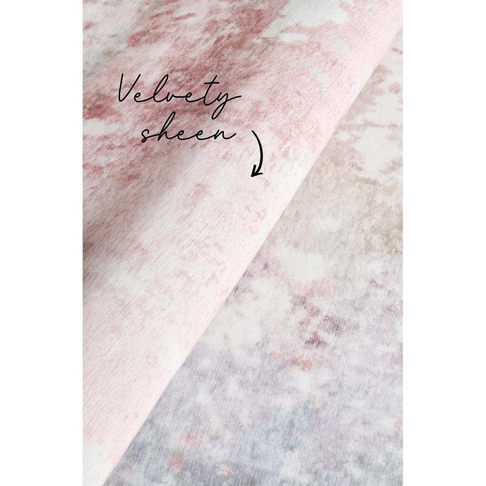 Revive Roxy Pastel Rug featuring abstract watercolor pattern in pink, ivory, pale grey and lavender on cream background, hand-tufted wool